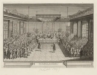Banquete de exhibición en el Salón de Desfile de la Esquina en el Palacio de Dresde el 3 de septiembre de 1719